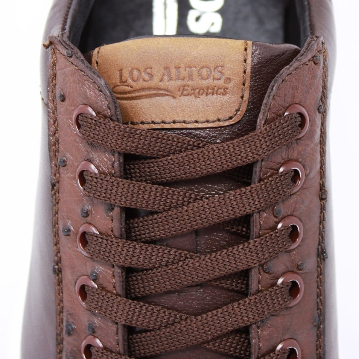 Los Altos Boots Shoes Men's Genuine Ostrich Skin and Leather Sneaker Casual Shoe Brown Color - Los Altos Boots