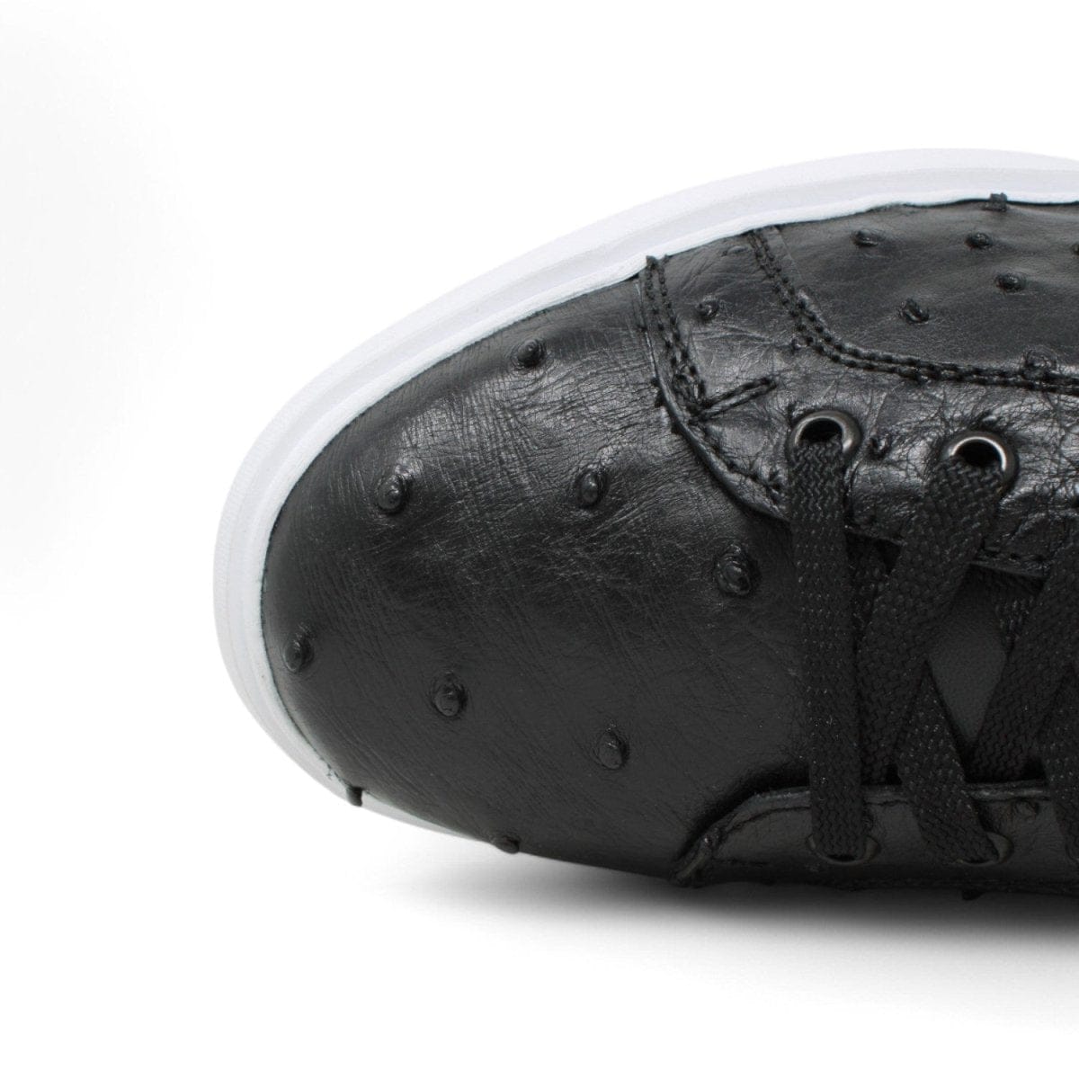 Los Altos Boots Shoes Men's Genuine Ostrich Skin Sneaker Casual Shoe Black Color - Los Altos Boots