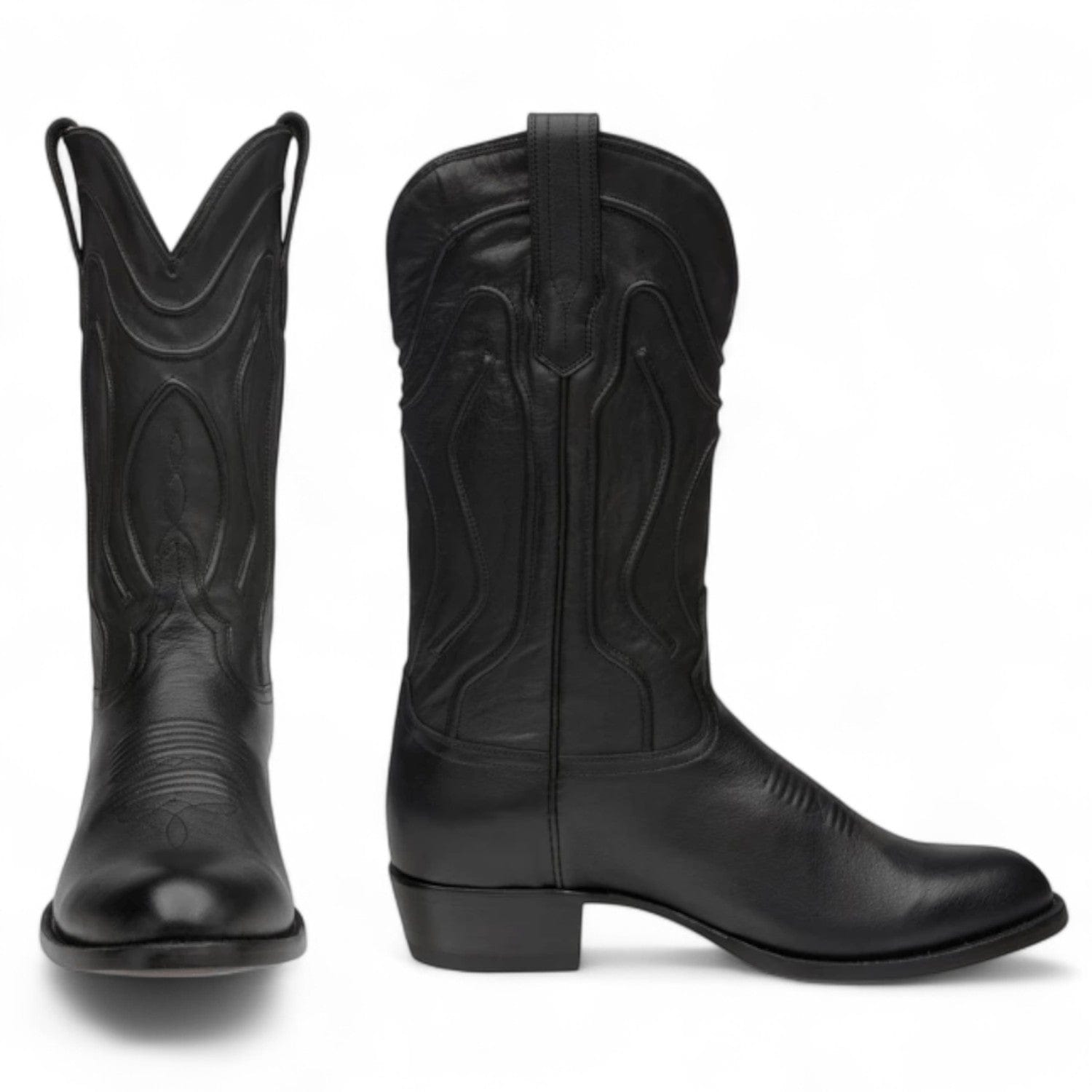 Rudel & Co. Boots Genuine Leather Round Toe Boot Black Color - Bachesto