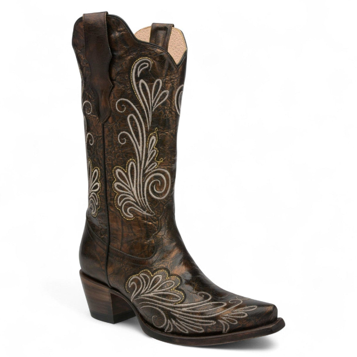 Rudel & Co. Boots Women's Genuine Leather Snip Toe Boots Metalic Copper Color- Ive West