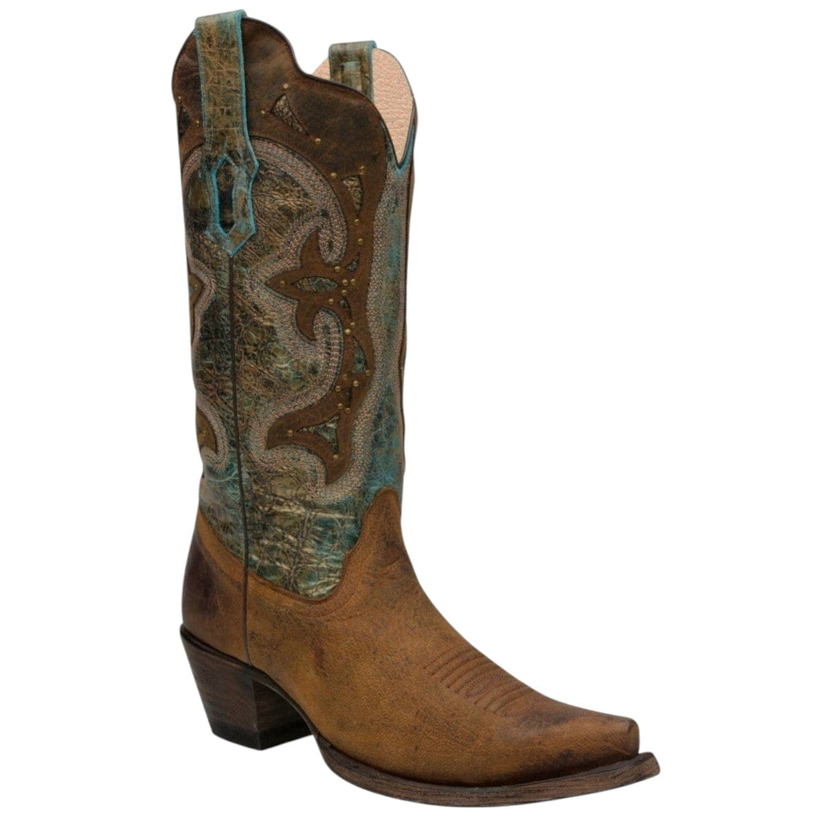 Rudel & Co. Boots Women's Genuine Leather Snip Toe Boots Pecan Brown Color- Ive West