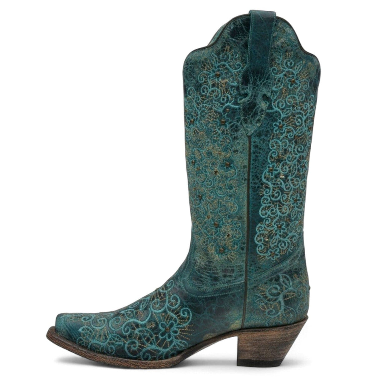 Rudel & Co. Boots Women's Genuine Leather Snip Toe Boots Turquoise Color- Ive West