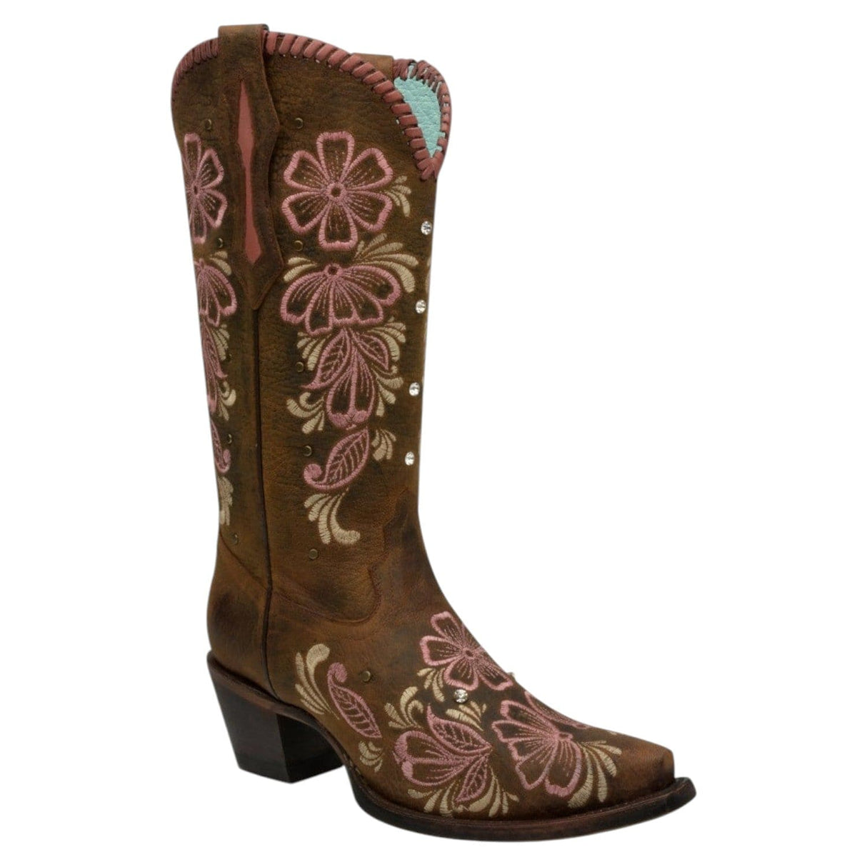 Rudel & Co. Boots Women's Genuine Leather Snip Toe Boots Walnut and Pink Color- Ive West