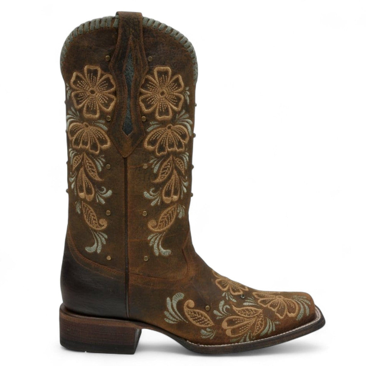 Rudel & Co. Boots Women's Genuine Leather Square Toe Boots Walnut Brown Color- Ive West