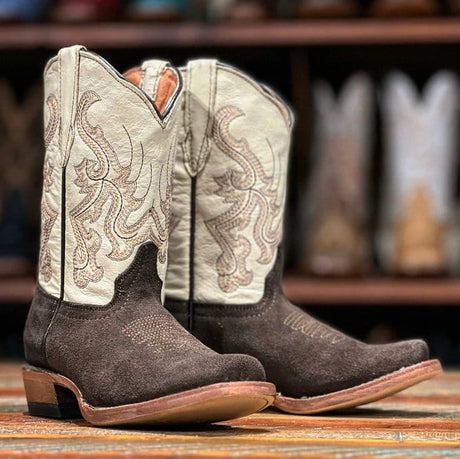 Tanner Mark Boots Boots Brown / 7 Tanner Mark Kid's Leather Square Toe Boots - The Huckleberry