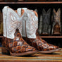 Tanner Mark Boots Boots Cognac / 7 Tanner Mark Kid's Monster Fish Print Square Toe Boots - Arnold