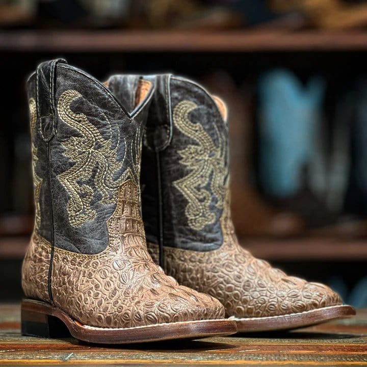Tanner Mark Boots Boots Oryx / 7 Tanner Mark Kid's Gator Print Square Toe Boots - Decker