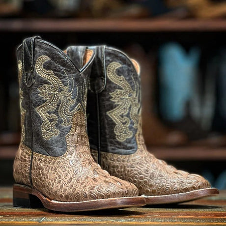 Tanner Mark Boots Boots Oryx / 7 Tanner Mark Kid's Gator Print Square Toe Boots - Decker