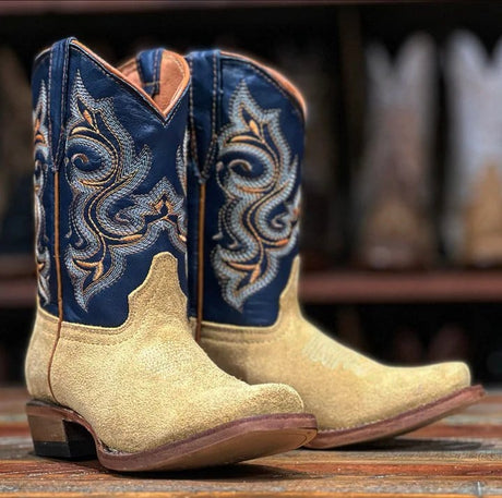 Tanner Mark Boots Boots Tan / 7 Tanner Mark Kid's Leather Square Toe Boots - The Ranger