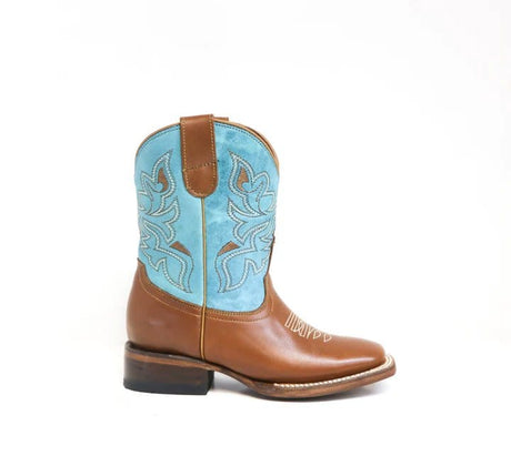 Tanner Mark Boots Boots Tanner Mark Kid's Leather Square Toe Boots - Aubrey