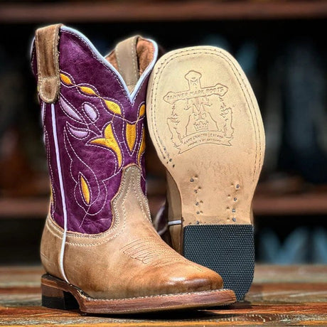 Tanner Mark Boots Boots Tanner Mark Kid's Leather Square Toe Boots - Shahan