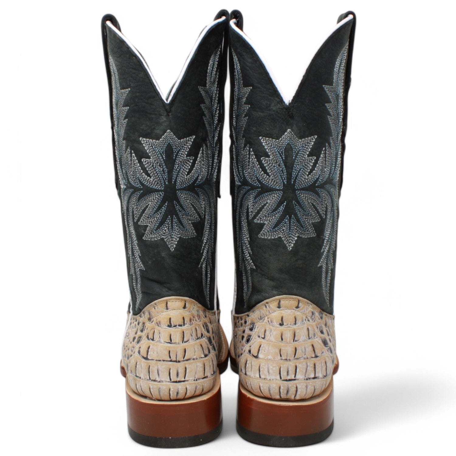 Tanner Mark Boots Boots Tanner Mark Men's Print Caiman Hornback Square Toe Boots Natural TM205573
