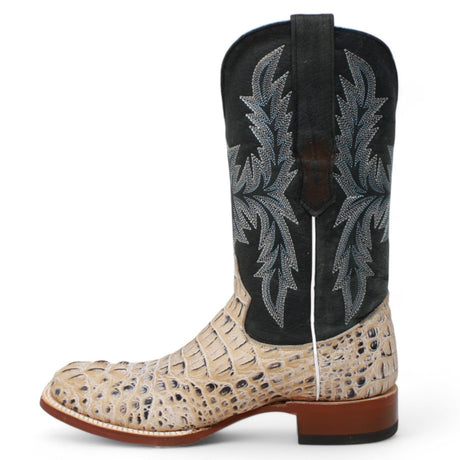 Tanner Mark Boots Boots Tanner Mark Men's Print Caiman Hornback Square Toe Boots Natural TM205573