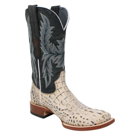 Tanner Mark Boots Boots Tanner Mark Men's Print Caiman Hornback Square Toe Boots Natural TM205573
