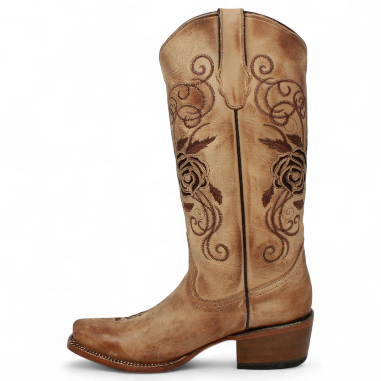 Tanner Mark Boots Boots Tanner Mark Women's McAllen Leather Square Toe Boots Sand TML205062