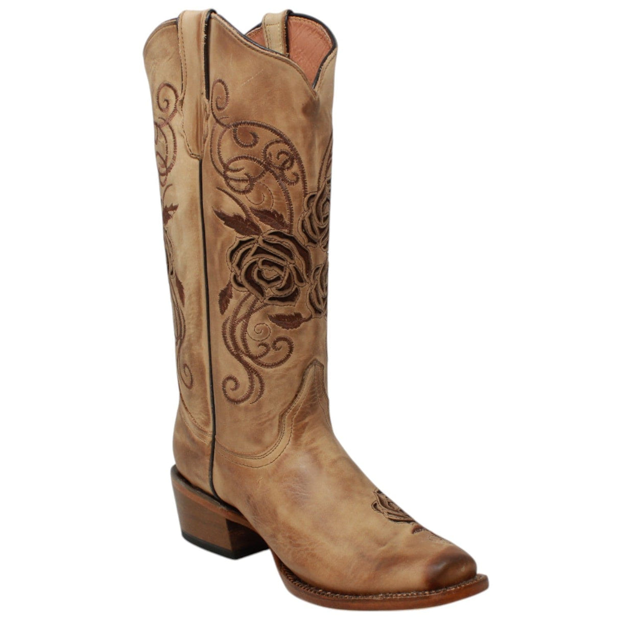 Tanner Mark Boots Boots Tanner Mark Women's McAllen Leather Square Toe Boots Sand TML205062