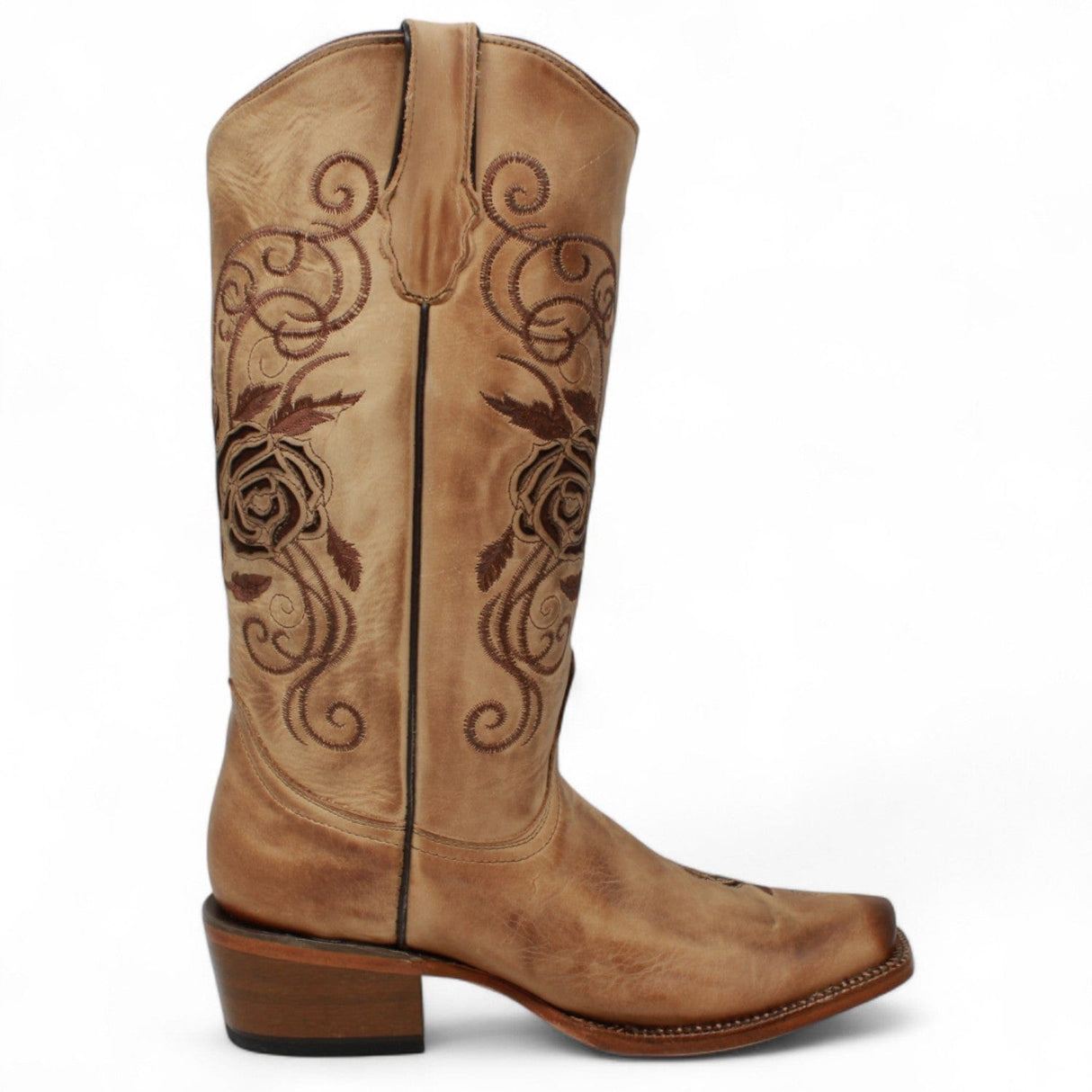 Tanner Mark Boots Boots Tanner Mark Women's McAllen Leather Square Toe Boots Sand TML205062