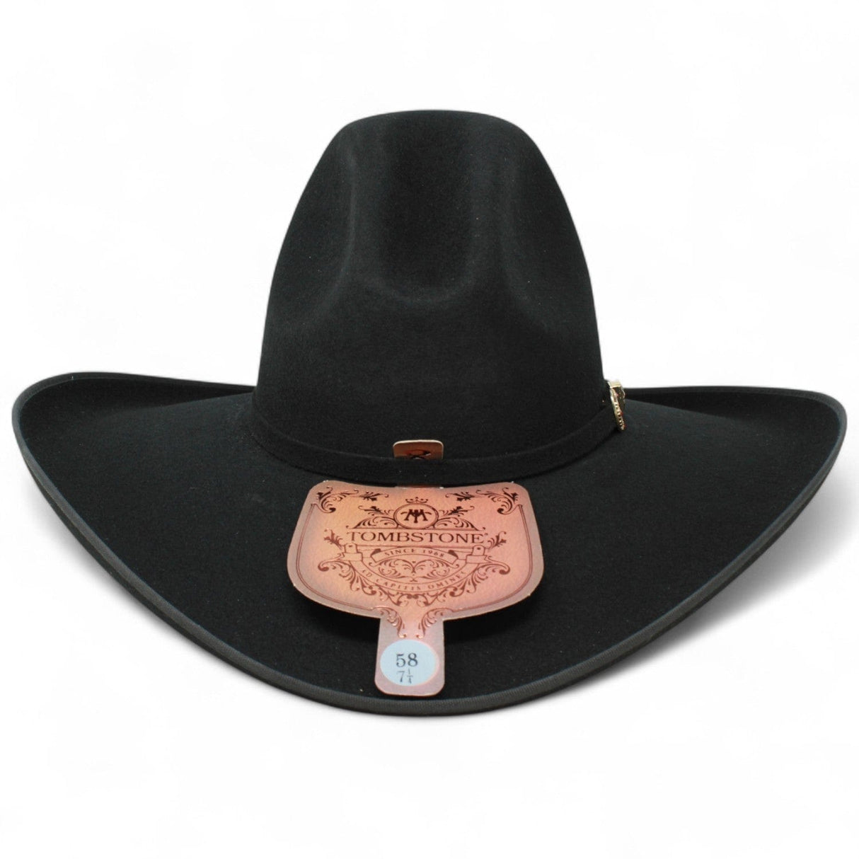 Tombstone Hats Tombstone 20X Cowboy Felt Hat High Crown Shape Cassidy - Black