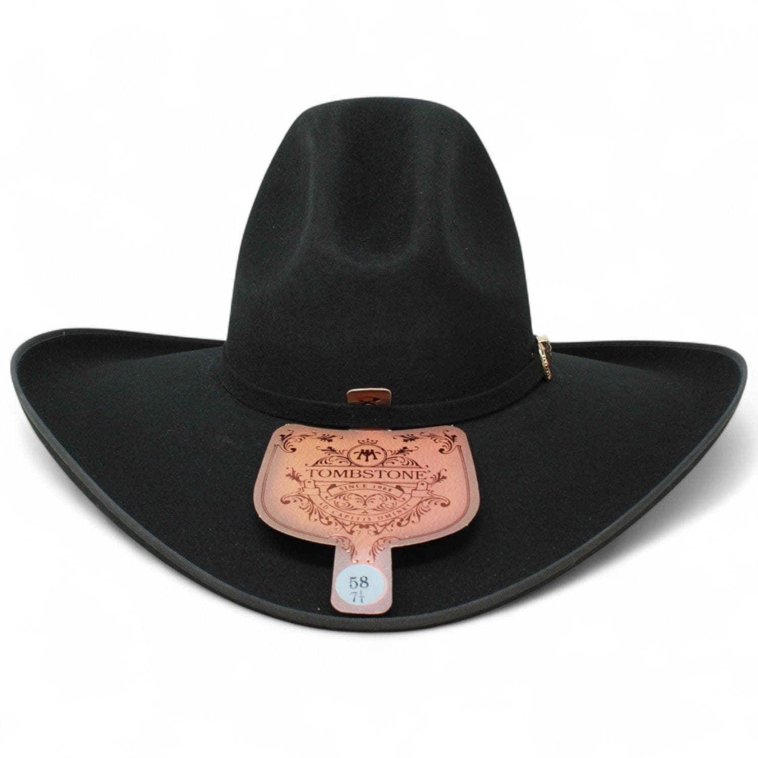 Tombstone Hats Tombstone 20X Cowboy Felt Hat High Crown Shape Cassidy - Black