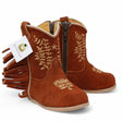 White Diamonds Boots Boots Brown / 2 Genuine Leather Round Toe Baby Girl Fringe Boots
