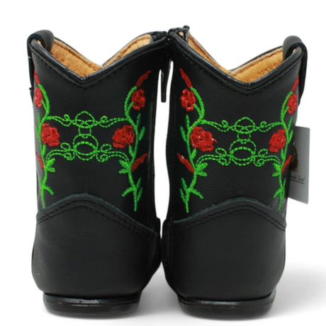White Diamonds Boots Boots Genuine Leather Baby Girl Boots Round Toe with Flowers
