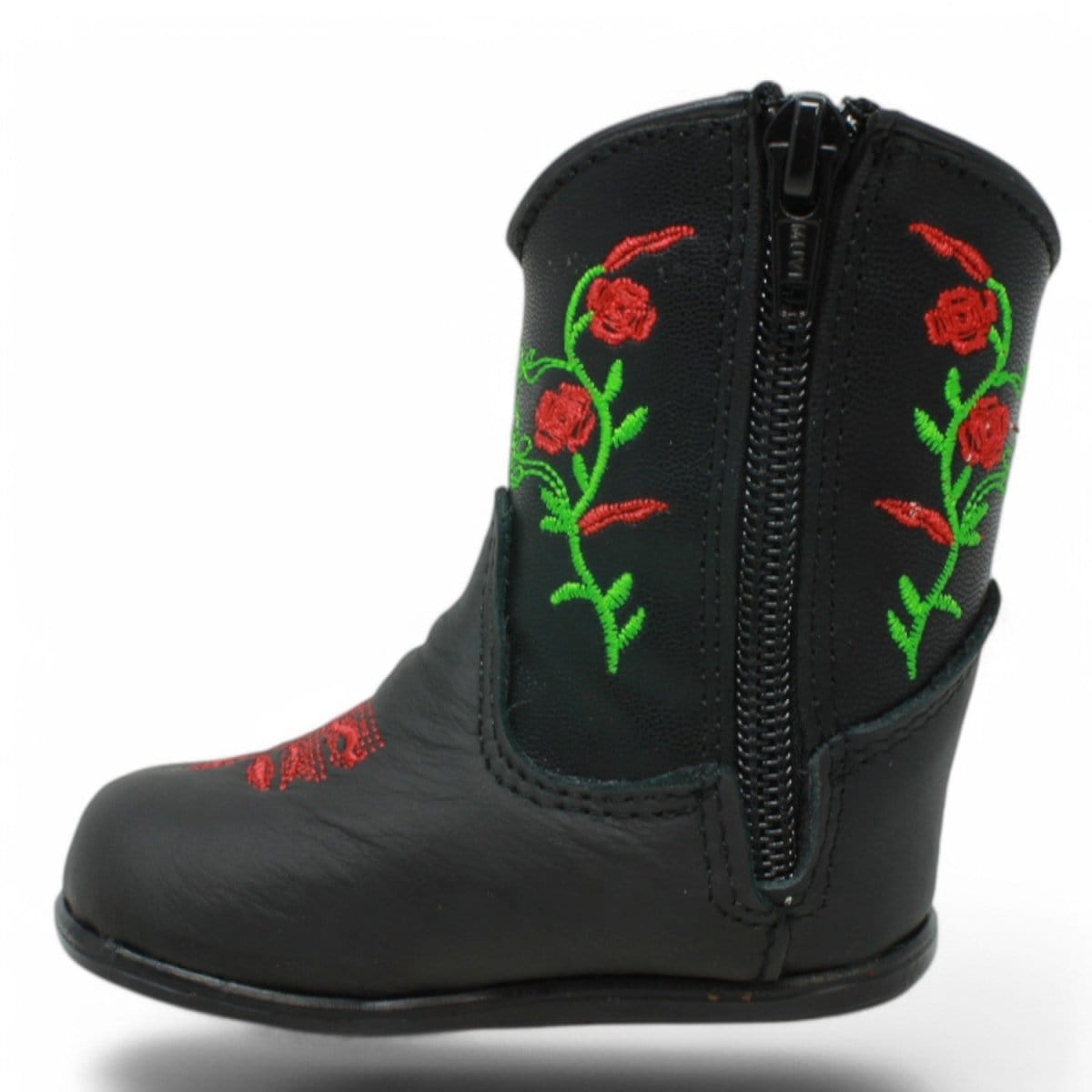 White Diamonds Boots Boots Genuine Leather Baby Girl Boots Round Toe with Flowers