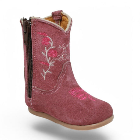 White Diamonds Boots Boots Genuine Leather Baby Girl Boots Round Toe with Flowers