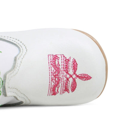 White Diamonds Boots Boots Genuine Leather Baby Girl Boots Round Toe with Flowers