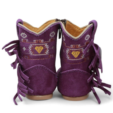 White Diamonds Boots Boots Genuine Leather Round Toe Baby Girl Fringe Boots