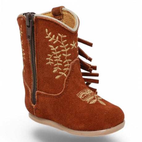 White Diamonds Boots Boots Genuine Leather Round Toe Baby Girl Fringe Boots
