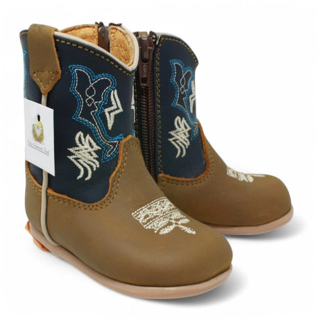White Diamonds Boots Boots Tan / 2 Baby Genuine Leather Round Toe Boots
