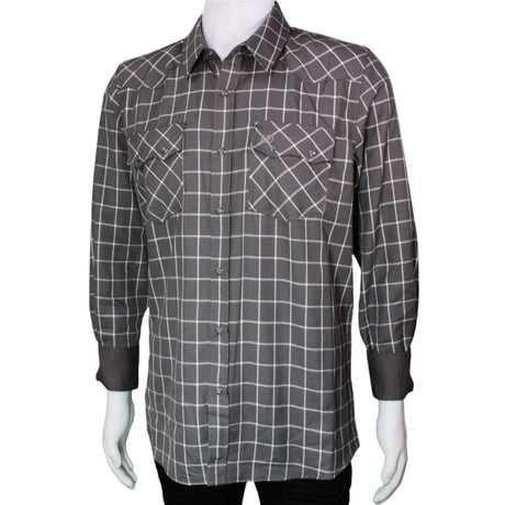 White Diamonds Boots Shirts Gray / S Men's White Diamonds Long Sleeve Western Shirt - Grey