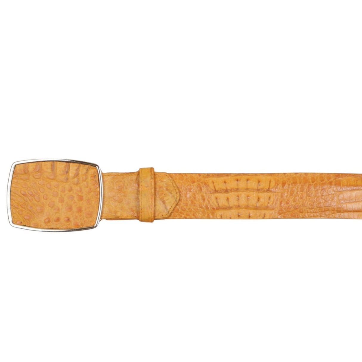 Wild West Boots Belts Men's Wild West Caiman Skin Cowboy Belt Sand Color