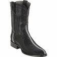Western Genuine Stingray Row Stone Roper Toe Boots Black Color - Los Altos Boots - Side View