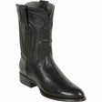 Western Genuine Belmont Leather Roper Toe Boots Black Color - Los Altos Boots - Side View