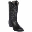 Western Genuine Pull Up Leather Round Toe Boots Black Color - Los Altos Boots - SIde View