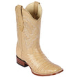Los Altos Boots Boots Men's Genuine Caiman Belly Skin Rodeo Wide Square Toe Boots Oryx Color - Los Altos Boots