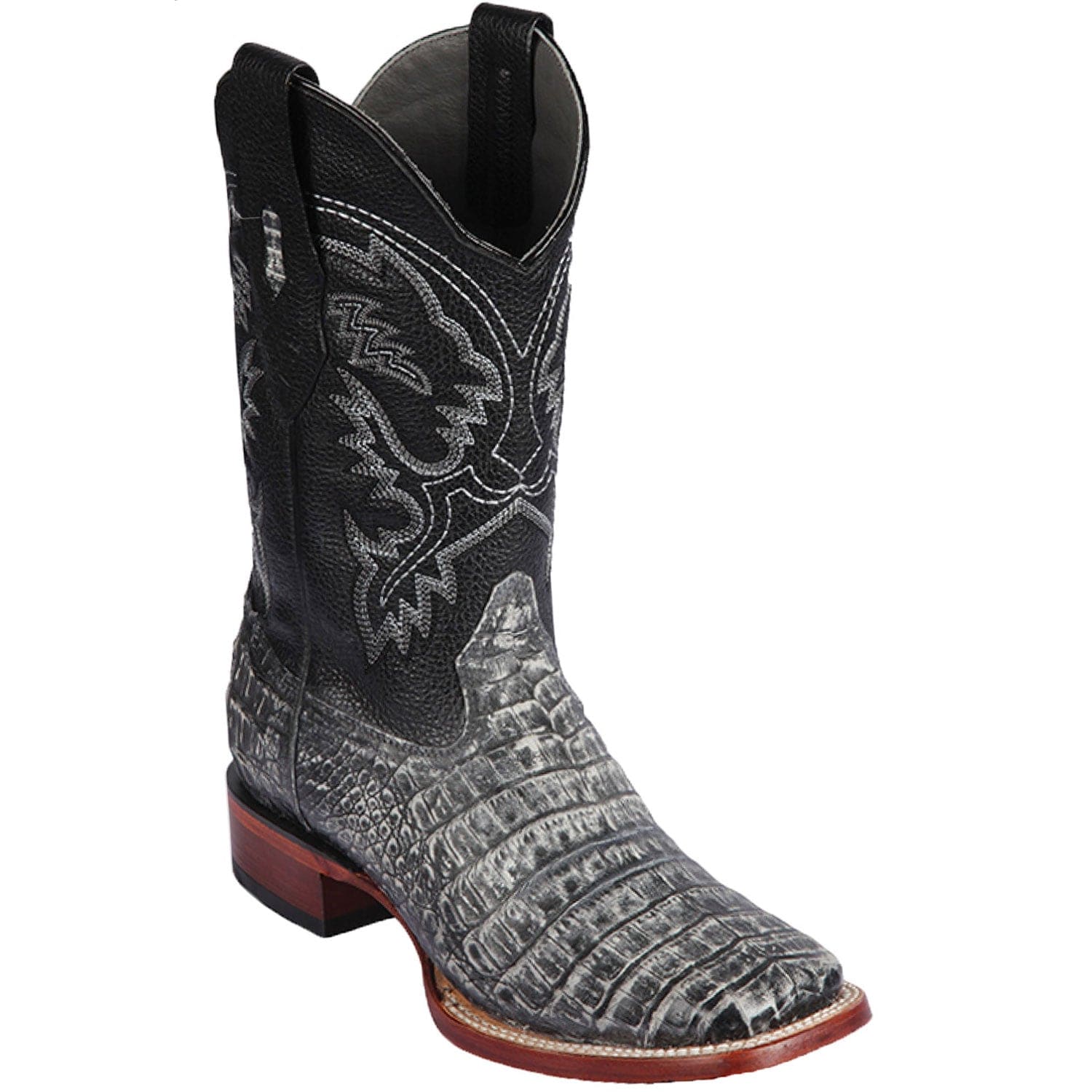 Men s Los Altos Caiman Belly Skin Wide Square Toe Boot 8228281 NewWestBoots