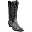 Western Genuine Caiman Hornback Skin J Toe Boots Gray Color - Los Altos Boots - SIde View