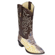 Western Genuine Caiman Hornback Skin J Toe Boots Natural Color - Los Altos Boots - SIde View