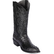 Western Genuine Caiman Hornback Round Toe Boots Black Color - Los Altos Boots