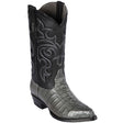 Western Genuine Caiman Tal Skin J Toe Boots Gray Color - Los Altos Boots - SIde View