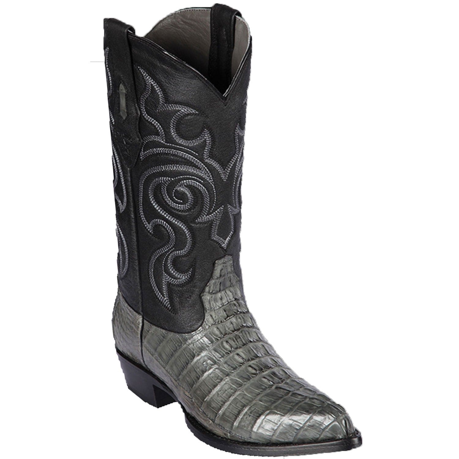 Western Genuine Caiman Tal Skin J Toe Boots Gray Color - Los Altos Boots - SIde View