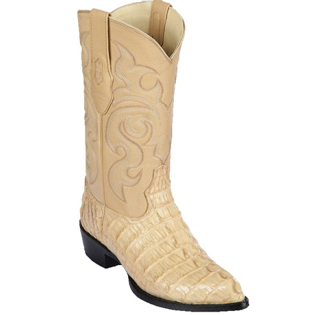 Western Genuine Caiman Tal Skin J Toe Boots Oryx Color - Los Altos Boots - SIde View