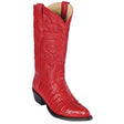 Western Genuine Caiman Tal Skin J Toe Boots Red Color - Los Altos Boots - SIde View
