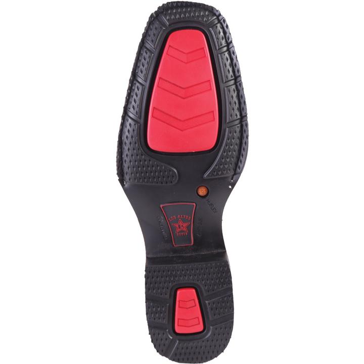 Western Genuine Grisly Leather Rodeo Wide Square Toe Boots - Los Altos Boots - Sole View