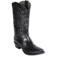 Western Genuine Teju Lizard Skin Snip Toe Boots Black Color - Los Altos Boots - Side View