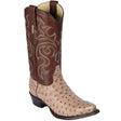 Western Genuine Ostrich Snip Toe Boots Moka Color - Los Altos Boots - Side View