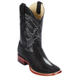Los Altos Boots Boots Men's Genuine Stingray Single Stone Rodeo Wide Square Toe Boots Black Color - Los Altos Boots