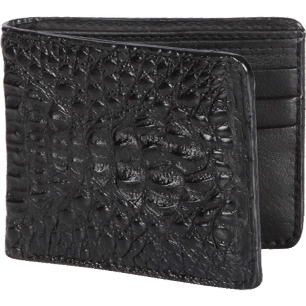 Genuine Caiman Hornback Skin Wallet in Black Color - Los Altos Boots